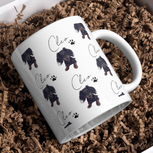 Aangepaste Pet Portrait en Script Naam Pet Lover Tweekleurige Koffiemok