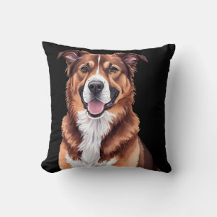 Aangepaste Pet Portrait Kussen – Waterverf Dog Ill