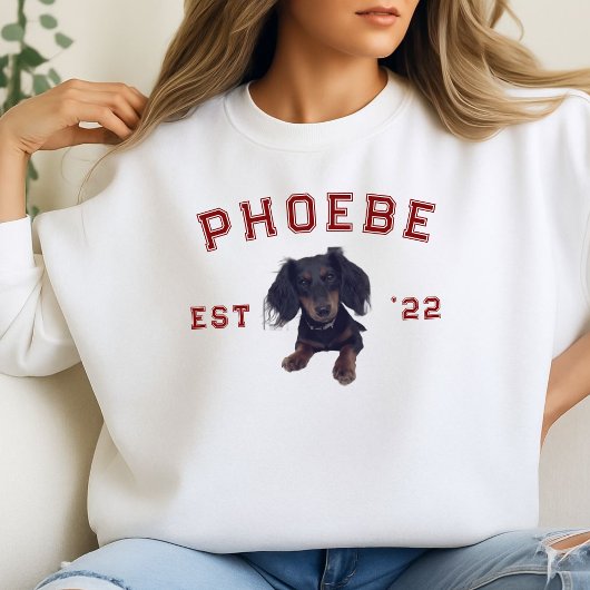 Aangepaste Pet Portret en Varsity Letter Arch Naam Trui