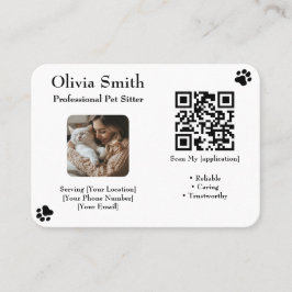 Aangepaste Pet Sitter Visitekaartje met Foto & QR