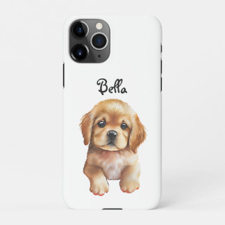 Aangepaste Pet Sketch Hoesje ,Foto & Naam | Hond m iPhone 11Pro Hoesje