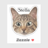Aangepaste Pet Sticker Gepersonaliseerde Kat Gezic (Vel)