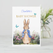 Aangepaste Peter de Konijn Baby shower Uitnodiging (Staand voorkant)