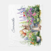 Aangepaste Peter de konijn ballonnen tuin Fleece Deken (Voorkant)