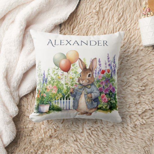 Aangepaste Peter de konijn ballonnen tuin Kussen (Deken)