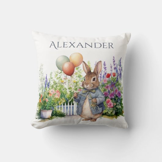 Aangepaste Peter de konijn ballonnen tuin Kussen (Voorkant)