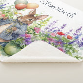 Aangepaste Peter de konijn ballonnen tuin Sherpa Deken (3/4)