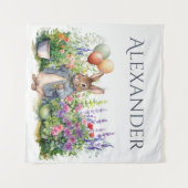 Aangepaste Peter de konijn ballonnen tuin Wandkleed (Voorkant (horizontaal))