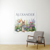 Aangepaste Peter de konijn ballonnen tuin Wandkleed (In situ)