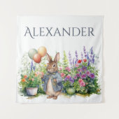 Aangepaste Peter de konijn ballonnen tuin Wandkleed (Voorkant)