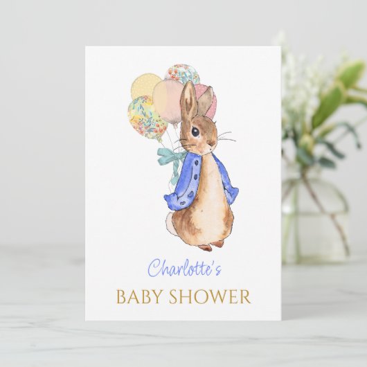 Aangepaste Peter het konijn Baby shower Kaart (Staand voorkant)