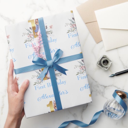 Aangepaste Peter het konijn Eerste verjaardag Cadeaupapier (Geschenken)