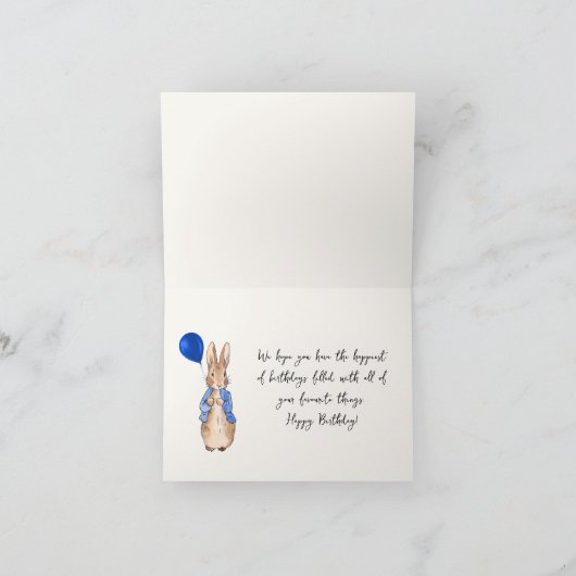 Aangepaste Peter het Konijn Gelukkige Verjaardag Kaart (Binnen)