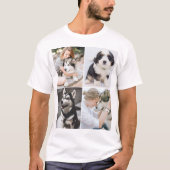 Aangepaste petfoto x4 t-shirt (Voorkant)
