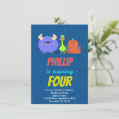 Aangepaste Petten Cartoons voor Aliens Space Monst Kaart (Staand voorkant)