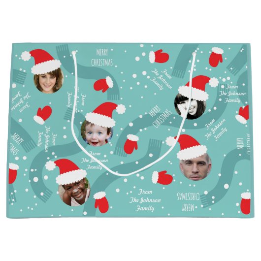 Aangepaste Petten voor kerstmis Fun Big Bag Groot Cadeauzakje (Voorkant)