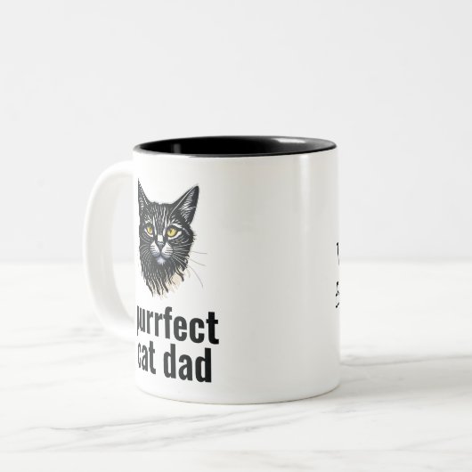 Aangepaste peuter-kattevader tweekleurige koffiemok (Voorkant links)