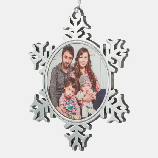 Aangepaste Pewter Snowflake Ornament (Rechts)