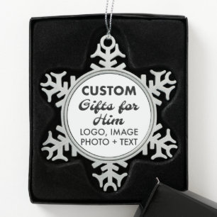 Aangepaste Pewter Snowflake Pet Memorial Ornament