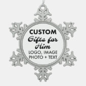 Aangepaste Pewter Snowflake Pet Memorial Ornament (Voorkant)