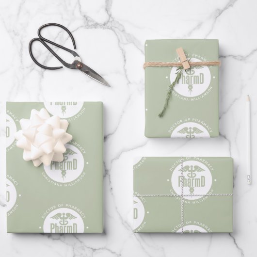 Aangepaste PharmD Doctor in de Afstuderen van de F Inpakpapier Vel (Voorkant)