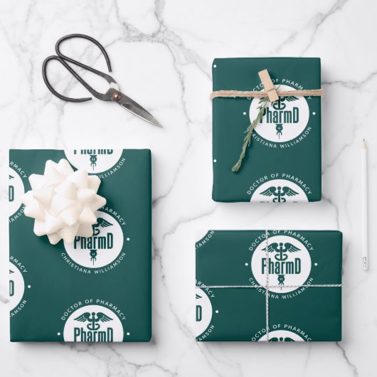 Aangepaste PharmD Doctor in de Afstuderen van de F Inpakpapier Vel (Voorkant)