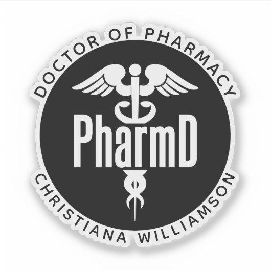 Aangepaste PharmD Doctor in de Afstuderen van de F Sticker (Voorkant)