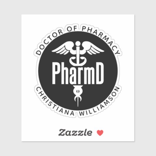 Aangepaste PharmD Doctor in de Afstuderen van de F Sticker (Vel)