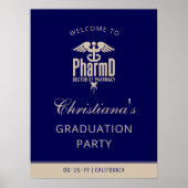 Aangepaste PharmD Graduation Party Welkomstbord Poster (Voorkant)