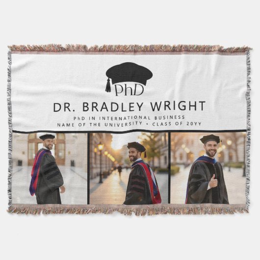 Aangepaste PhD Doctoraat Afstudeerhoed Doctoraats  Deken (Voorkant)