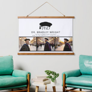 Aangepaste PhD Doctoraat Afstudeerhoed Doctoraats Hangend Wandkleed