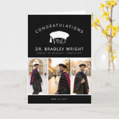 Aangepaste PhD Doctoraat Afstudeerhoed Doctoraats  Kaart (Gele Bloem)