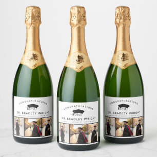 Aangepaste PhD Doctoraat Afstudeerhoed Doctoraats Sparkling Wijnetiket