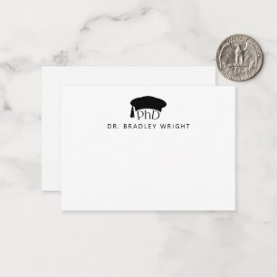 Aangepaste PhD Doctoraat Hoed Doctoraal Afstuderen Notitiekaartje