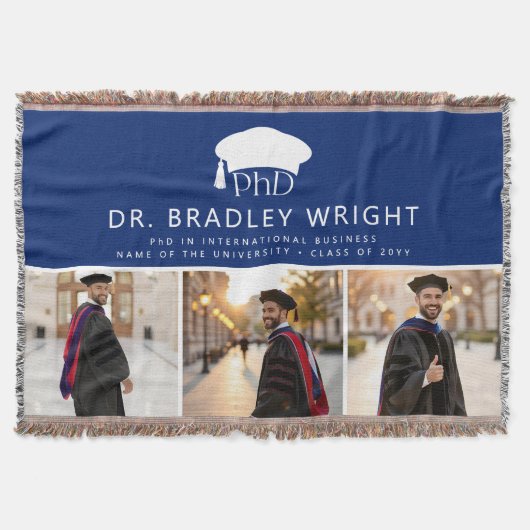 Aangepaste PhD Doctoraat Hoed Doctoraat Afstuderen Deken (Voorkant)
