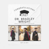 Aangepaste PhD Doctoraat Hoed Doctoraat Afstuderen Fleece Deken (Voorkant)