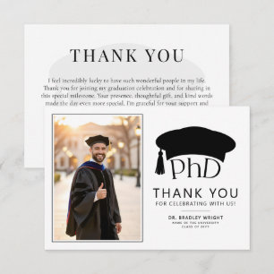 Aangepaste PhD Doctoraat Hoed Doctoraat Diploma Af Bedankkaart