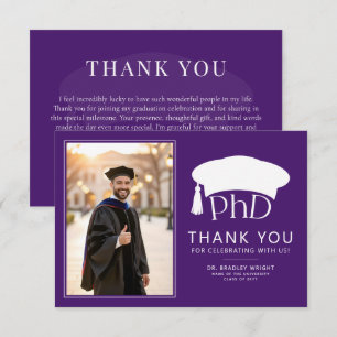 Aangepaste PhD Doctoraat Hoed Doctoraat Diploma Af Bedankkaart