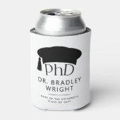 Aangepaste PhD Doctoraat Hoed Doctoraat Diploma Af Blikjeskoeler (Blikje Voorkant)