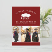 Aangepaste PhD Doctoraat Hoed Doctoraat Diploma Af Kaart (Staand voorkant)