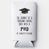 Aangepaste Phd Doctorsgraad Afstudeerfeest  Seltzer Blikjeskoeler (Voorkant)