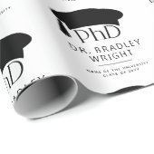 Aangepaste PhD Doctorshoed Doctoraat Afstuderen Cadeaupapier (Rol Hoek)