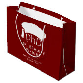Aangepaste PhD Doctorshoed Doctoraat Afstuderen Groot Cadeauzakje (Achterkant Gekanteld)