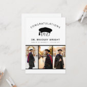 Aangepaste PhD Doctorshoed Doctoraat Afstuderen Kaart (Voorkant / Achterkant in situ)