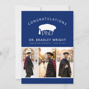 Aangepaste PhD Doctorshoed Doctoraat Afstuderen Kaart
