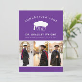 Aangepaste PhD Doctorshoed Doctoraat Afstuderen Kaart (Staand voorkant)