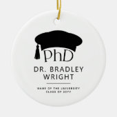 Aangepaste PhD Doctorshoed Doctoraat Afstuderen Keramisch Ornament (Voorkant)