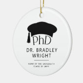 Aangepaste PhD Doctorshoed Doctoraat Afstuderen Keramisch Ornament (Links)
