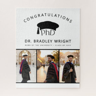 Aangepaste PhD Doctorshoed Doctoraat Afstuderen Legpuzzel