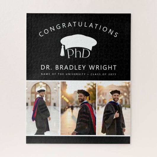 Aangepaste PhD Doctorshoed Doctoraat Afstuderen Legpuzzel (Verticaal)